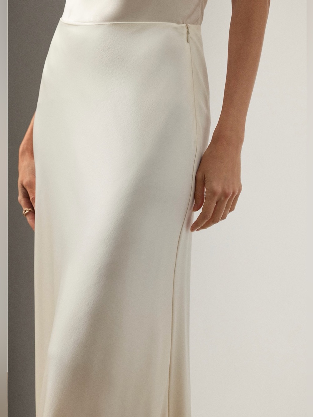 RALPH LAUREN COLLECTION BRIDAL MASSINA STRETCH SATIN SKIRT IN WHITE - Picture 6 of 12